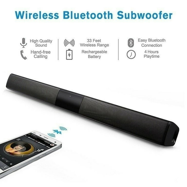 Bluetooth TV 3D Stereo Home Theater Soundbar Wireless 4*Speaker Subwoofer RCA